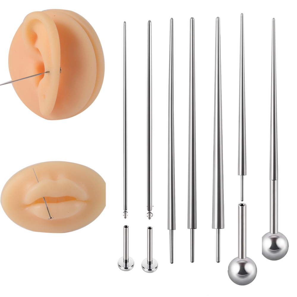Body Jewelry Threadless - 2 pcs Stainless Steel Piercing Needle