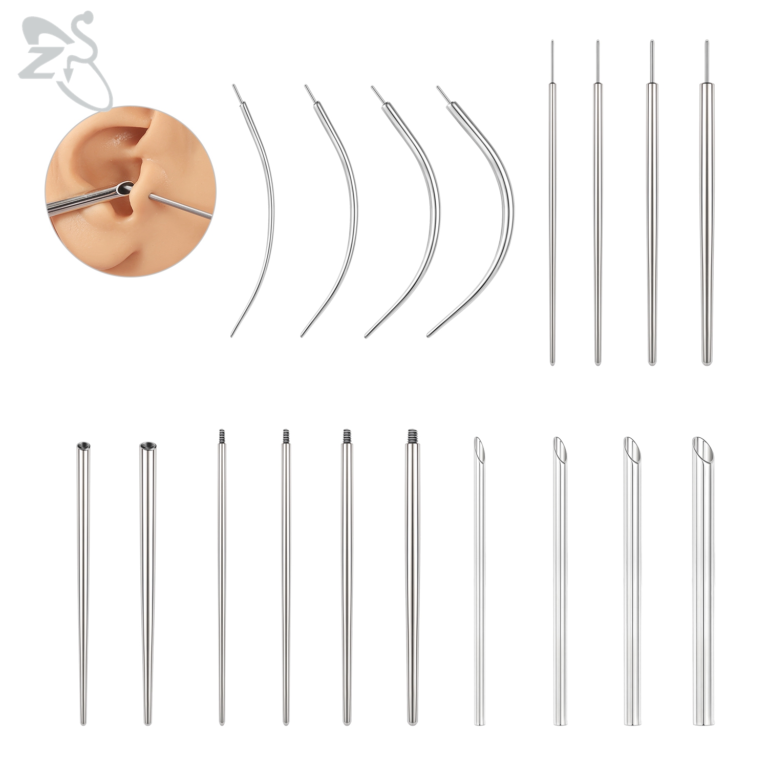 Body Jewelry Threadless - ZS 1 PC 14/16/18/20G Stainless Steel