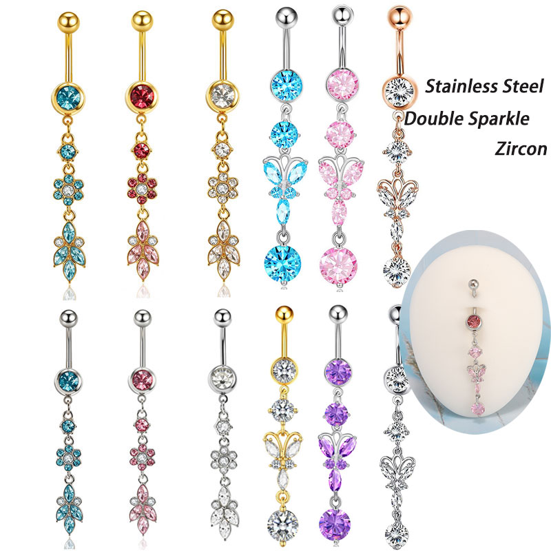 Body Jewelry Co - 1pc Mixed Style Dangle Belly Button