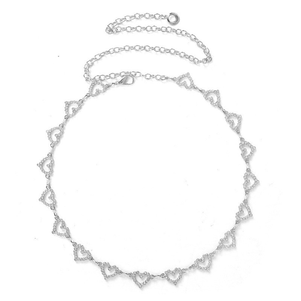 Body Jewelry Y2K - Fashion Tassel Heart Waist Chain Rhinestone
