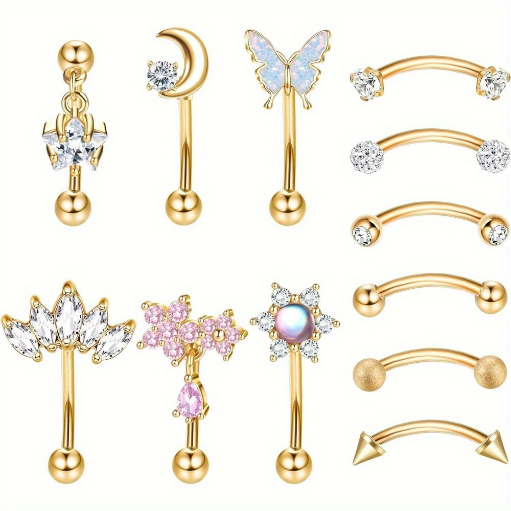Belly Bar Titanium - Florideco 1PC Stainless Steel Rook Piercing