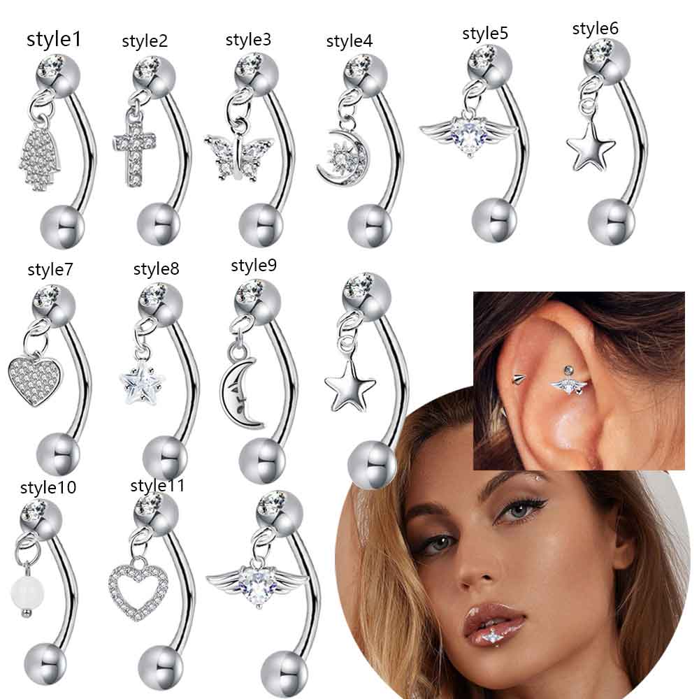 Belly Bar Titanium - 1pc Ear Piercing Helix Daith Tragus