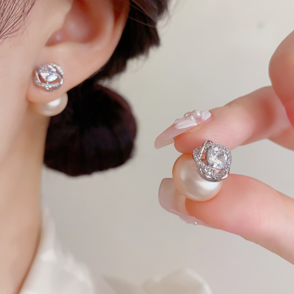 Cluster Stud Ear - Twisted Sparkling Cluster Ear Studs Romantic