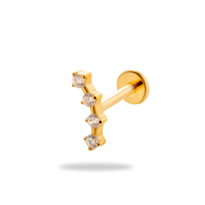 Cluster Stud Ear - 1PC G23 Titanium Internally Threaded Labret