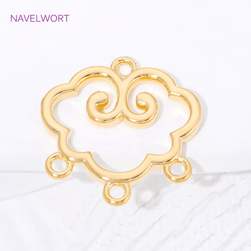 Body Jewelry Diy - 1/2/4Pcs 18K Gold Plated Brass Cloud