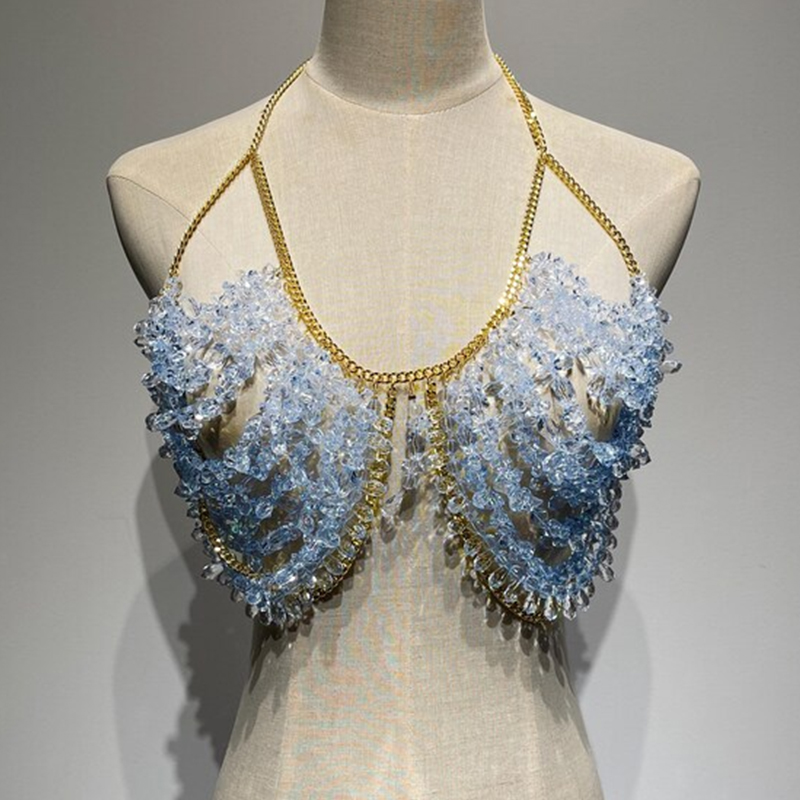 Body Jewelry Y2K - Handmade Body Jewelry Y2K Crystal Beaded