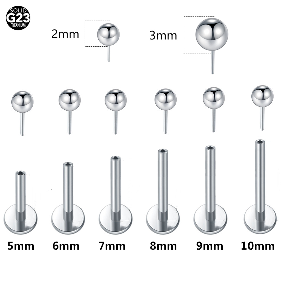 Body Jewelry Threadless - 1/10pcs Titanium Push-in Balls Labret Piercing