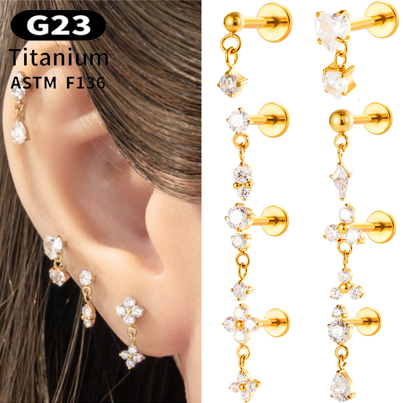 Body Jewelry Threadless - 1PC G23 Titanium 16G Labret Stud