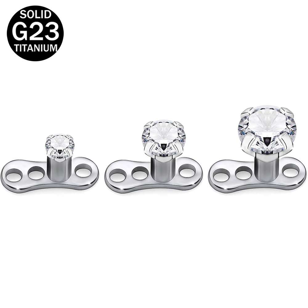 Body Jewelry Implant Grade Titanium - 14G G23 Titanium Dermal Piercing Jewelry