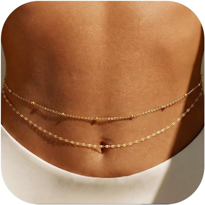 Body Jewelry Bulk - 14K Gold Plated Waist Chain Women
