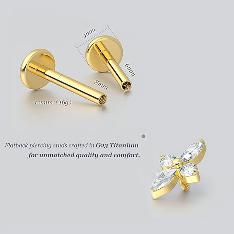 2pcs F136 G23 Titanium Cartila - đánh giá và giá Body Jewelry Threadless
