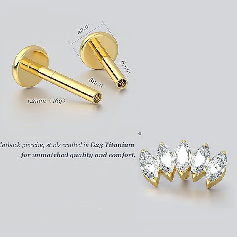 2pcs F136 G23 Titanium Cartila - đánh giá và giá Body Jewelry Threadless