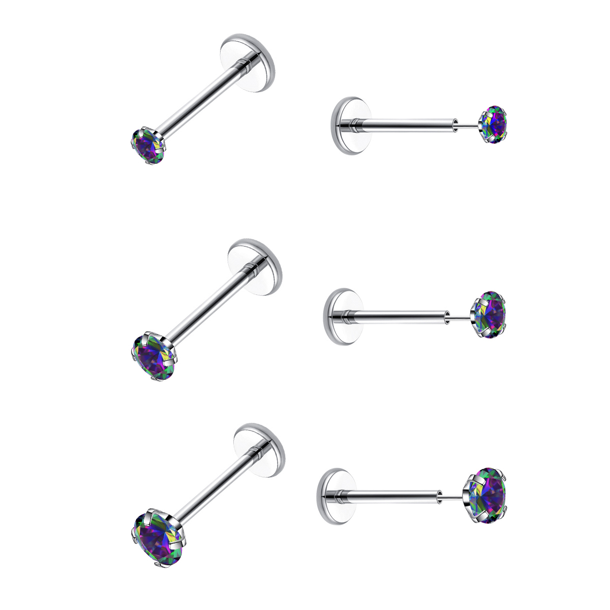 20G Flat Back Threadless Earri - đánh giá và giá Body Jewelry Threadless