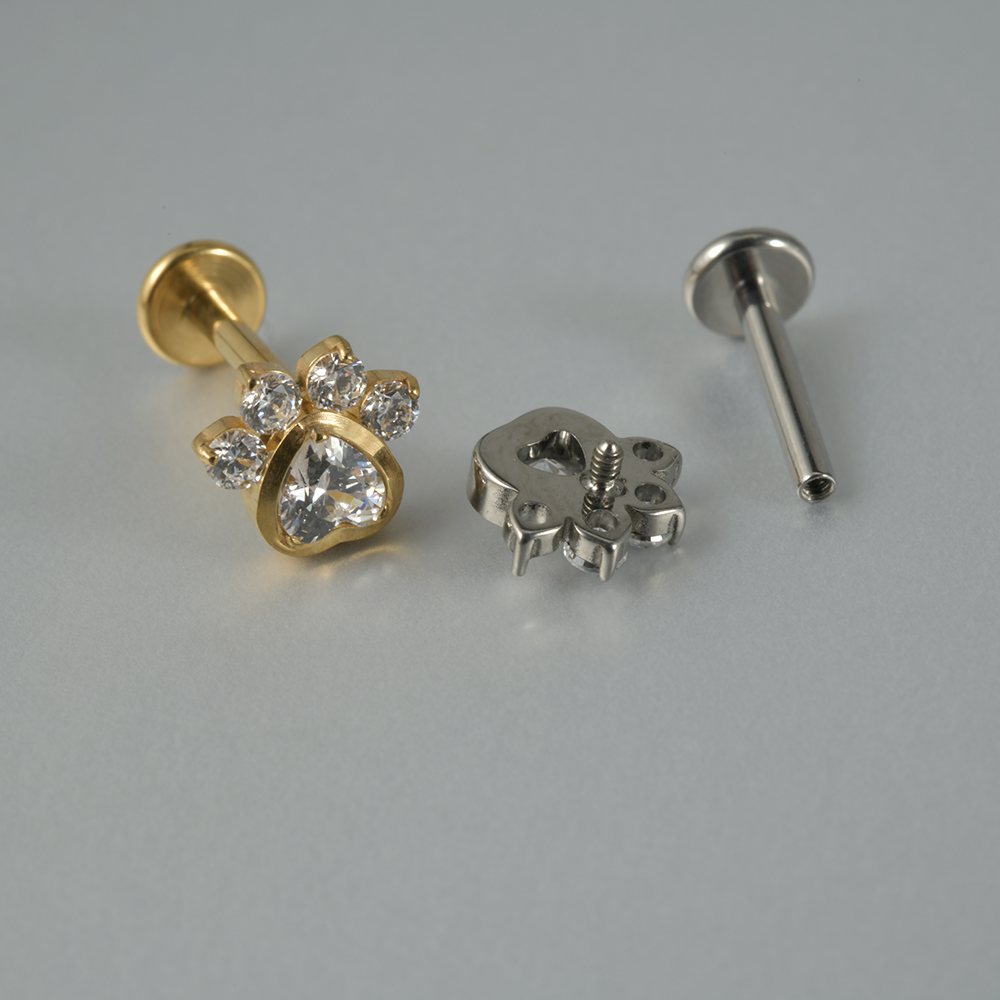 1PC Zircon G23 Solid Titanium  - đánh giá và giá Cluster Stud Ear