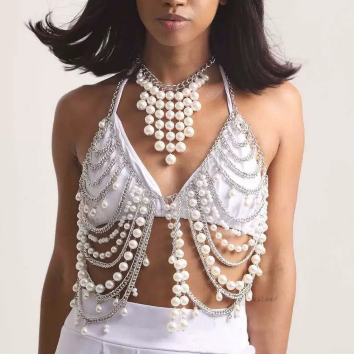 Handmade Layered Pearl Pendant - đánh giá và giá Body Jewelry Y2K