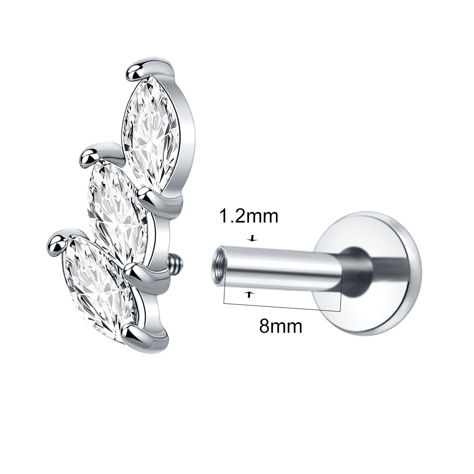 1Pc Stainless Steel CZ Flower  - đánh giá và giá Cluster Stud Ear