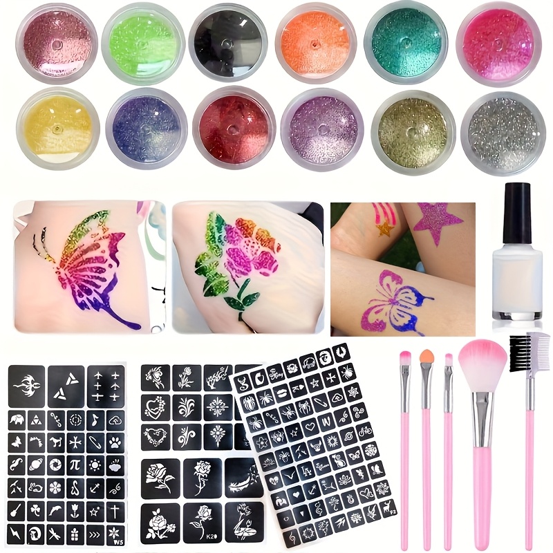 DIY Flash Tattoo 12 Colors of  - đánh giá và giá Body Jewelry Glue