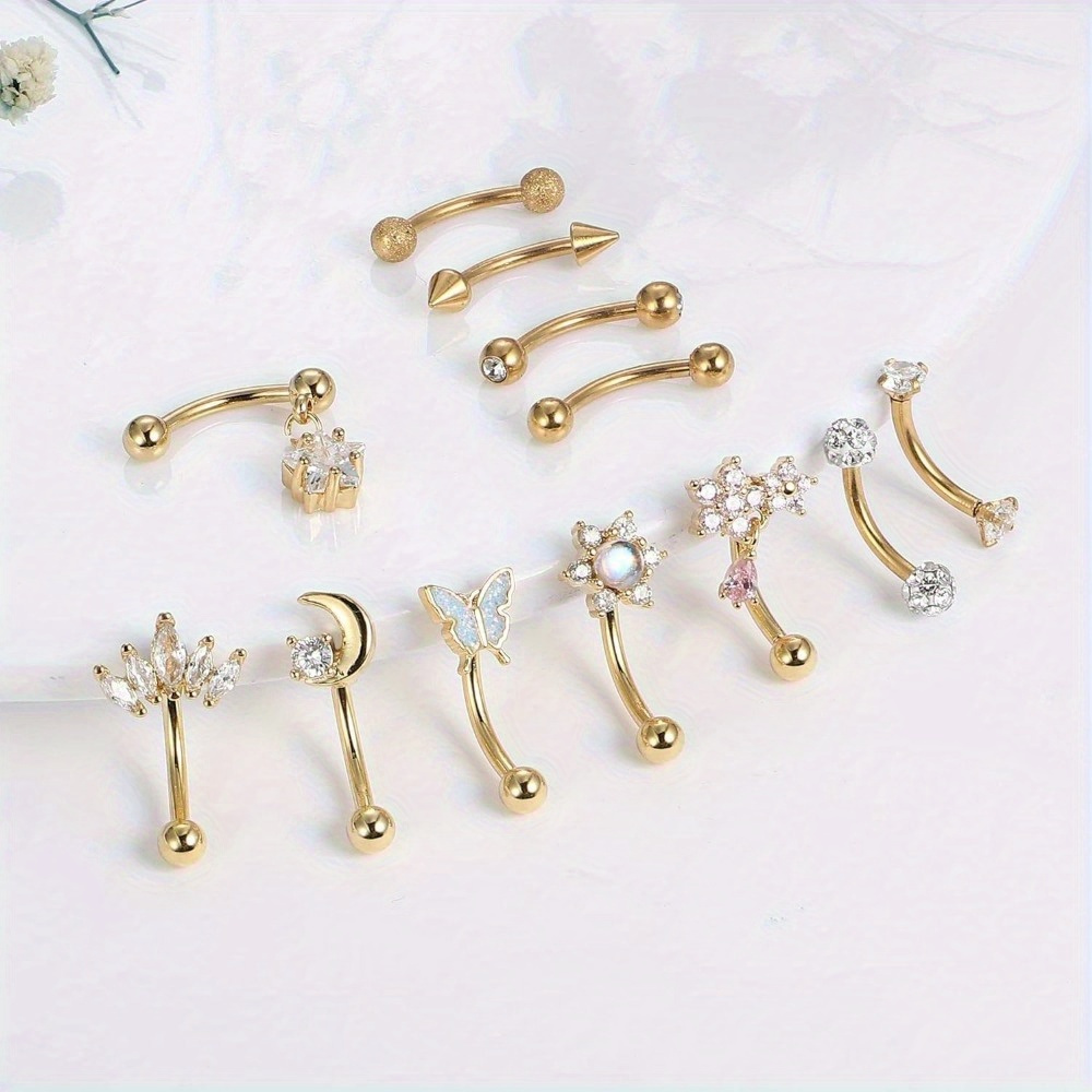 Florideco 1PC Stainless Steel  - đánh giá và giá Belly Bar Titanium