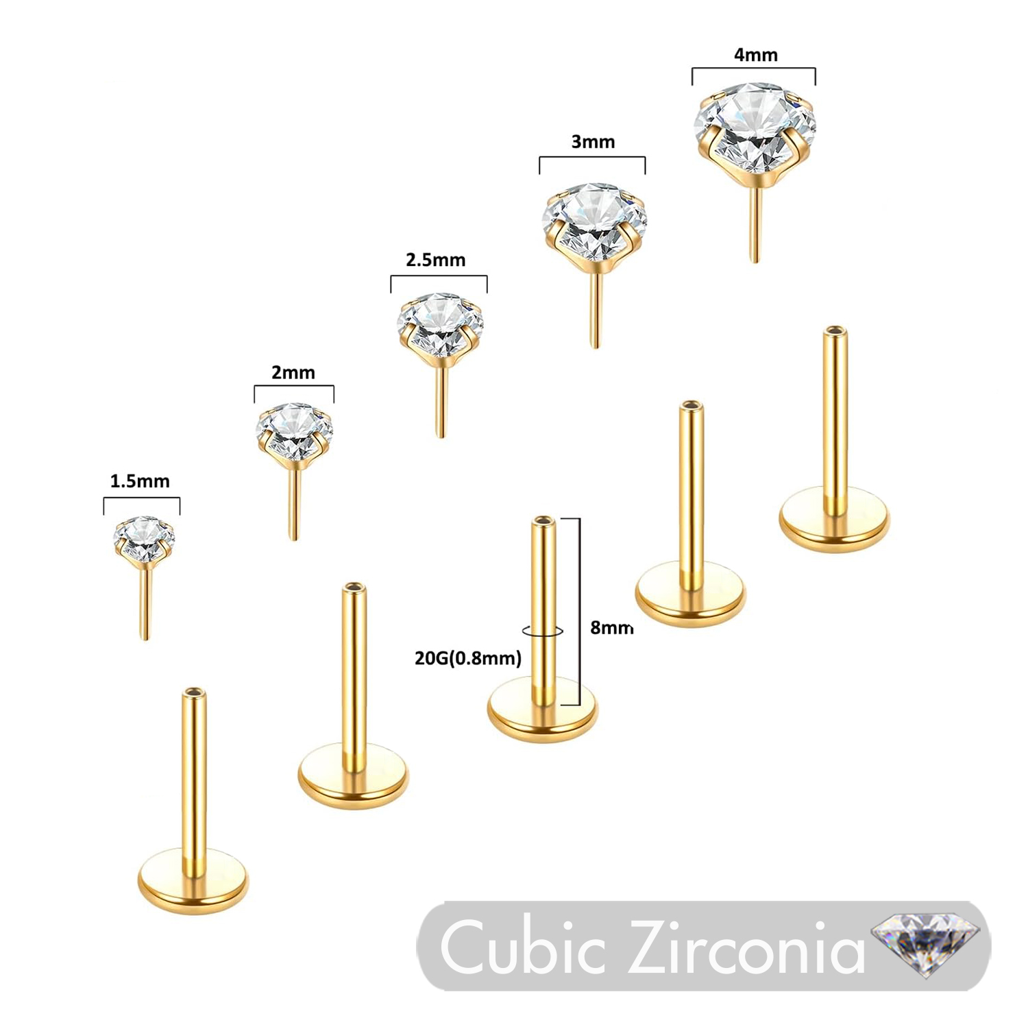 5Pcs Threadless Push In Ear No - đánh giá và giá Body Jewelry Threadless