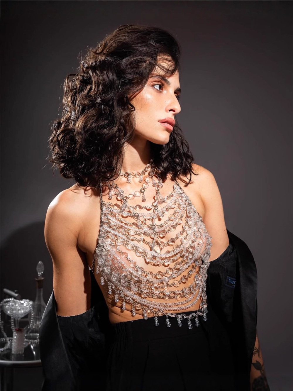 Handmade Beaded Vest Clear Cry - đánh giá và giá Body Jewelry Vest