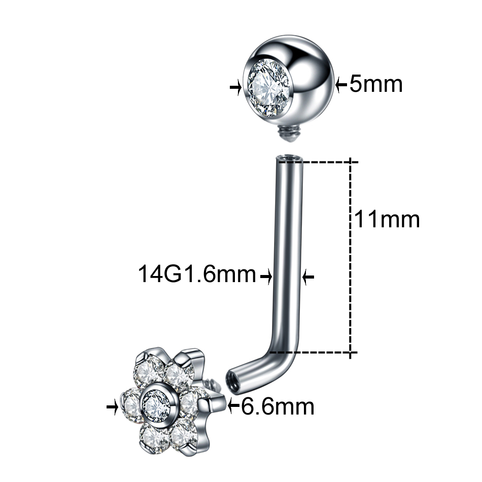 10pcs/lot Titanium Zircon Chri - đánh giá và giá Belly Bar Titanium