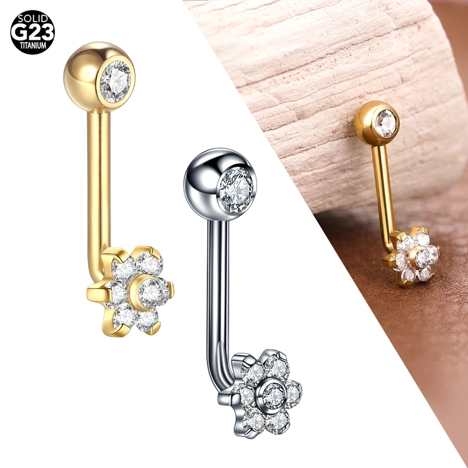 10pcs/lot Titanium Zircon Chri - đánh giá và giá Belly Bar Titanium