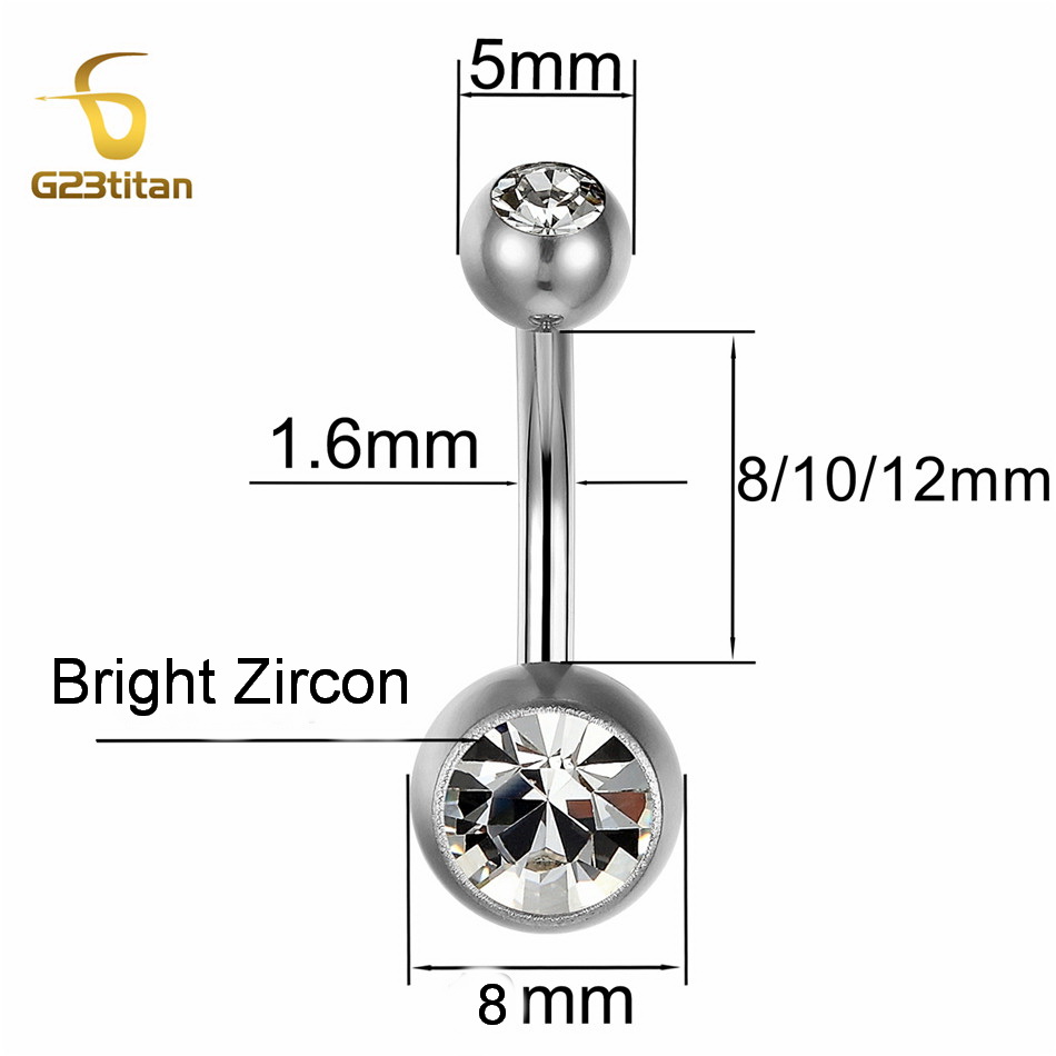 G23Titian 14G 8Mm 10Mm 12Mm Ph - đánh giá và giá Belly Bar Titanium