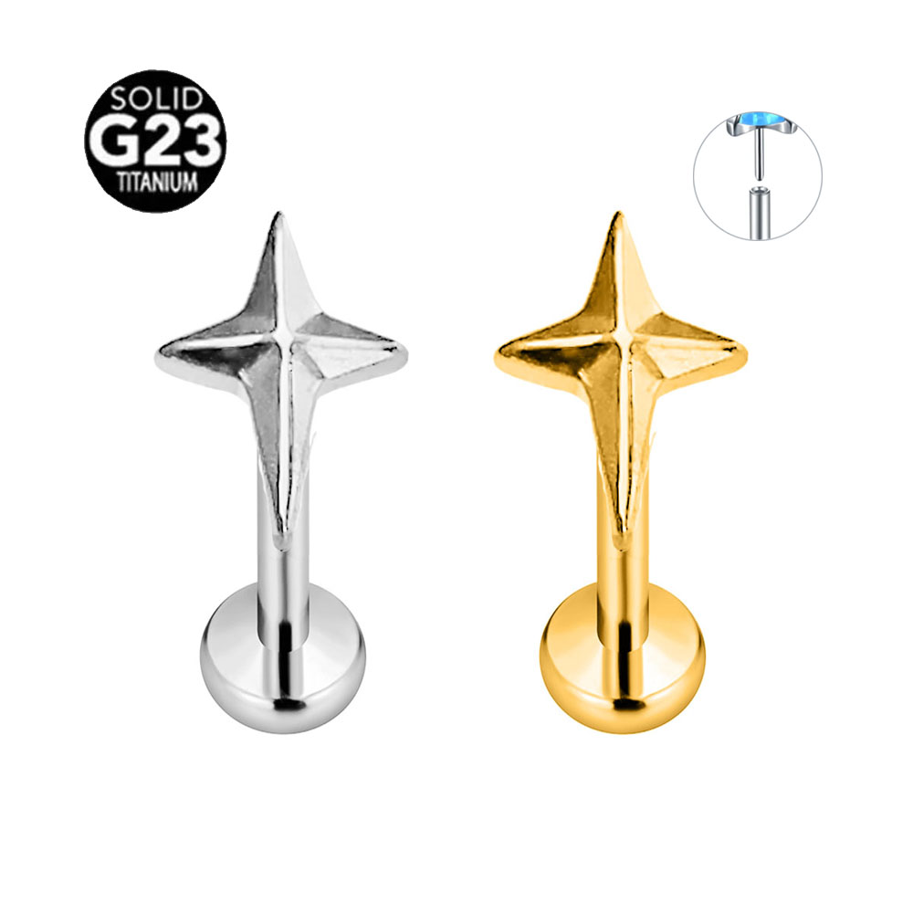 ASTM F136 G23 Titanium Star Cr - đánh giá và giá Body Jewelry Threadless