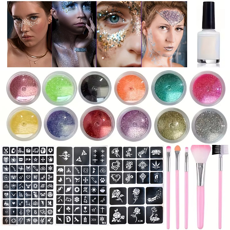 12 Colors of Glitter DIY Flash - đánh giá và giá Body Jewelry Glue