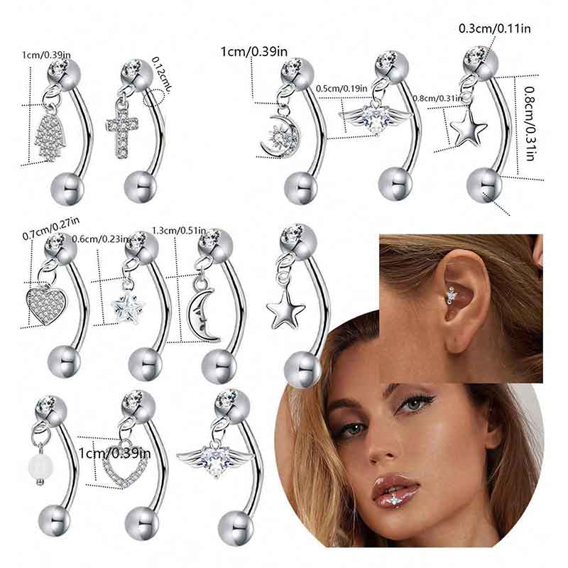 1pc Ear Piercing Helix Daith T - đánh giá và giá Belly Bar Titanium