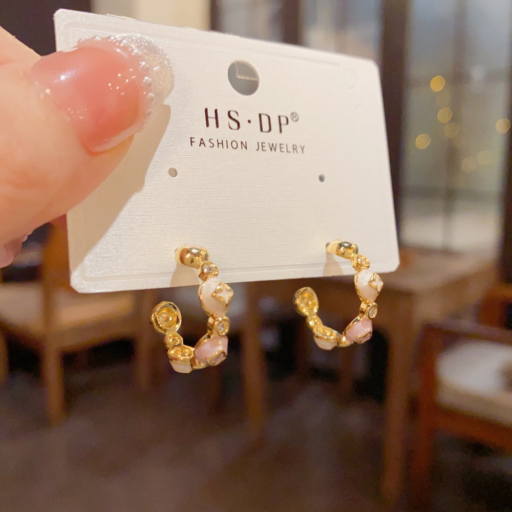 Enameled Floral Cluster Half H - đánh giá và giá Cluster Stud Ear