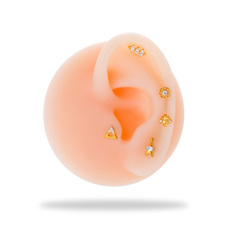 1PC G23 Titanium Internally Th - đánh giá và giá Cluster Stud Ear