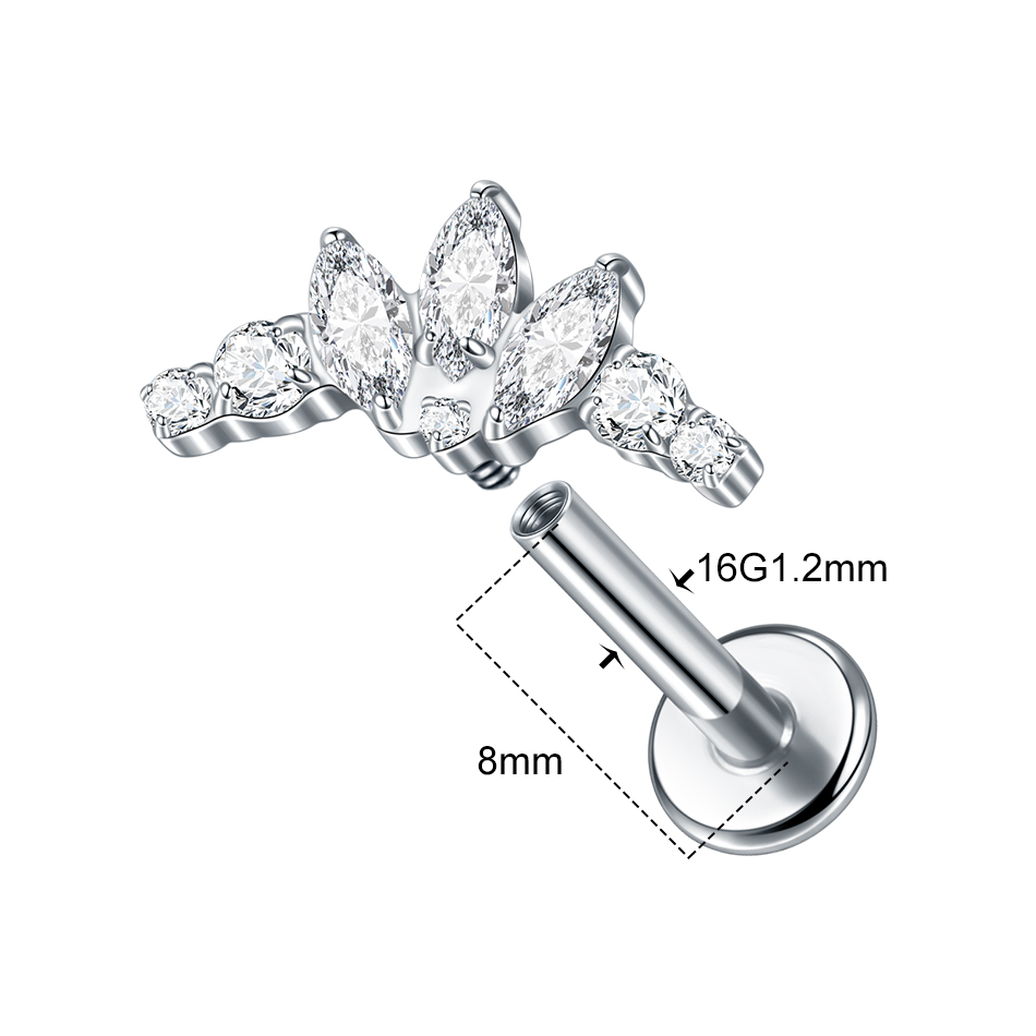 1/5Pcs G23 Titanium Ear Labret - đánh giá và giá Cluster Stud Ear