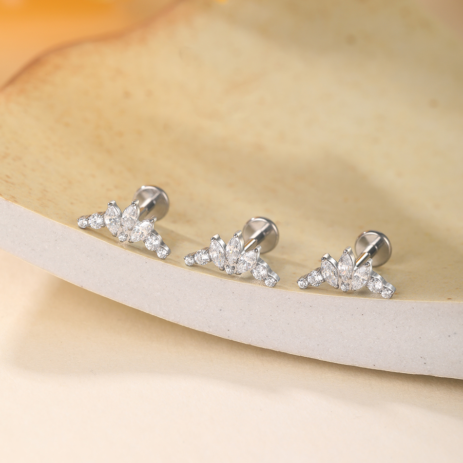 1/5Pcs G23 Titanium Ear Labret - đánh giá và giá Cluster Stud Ear