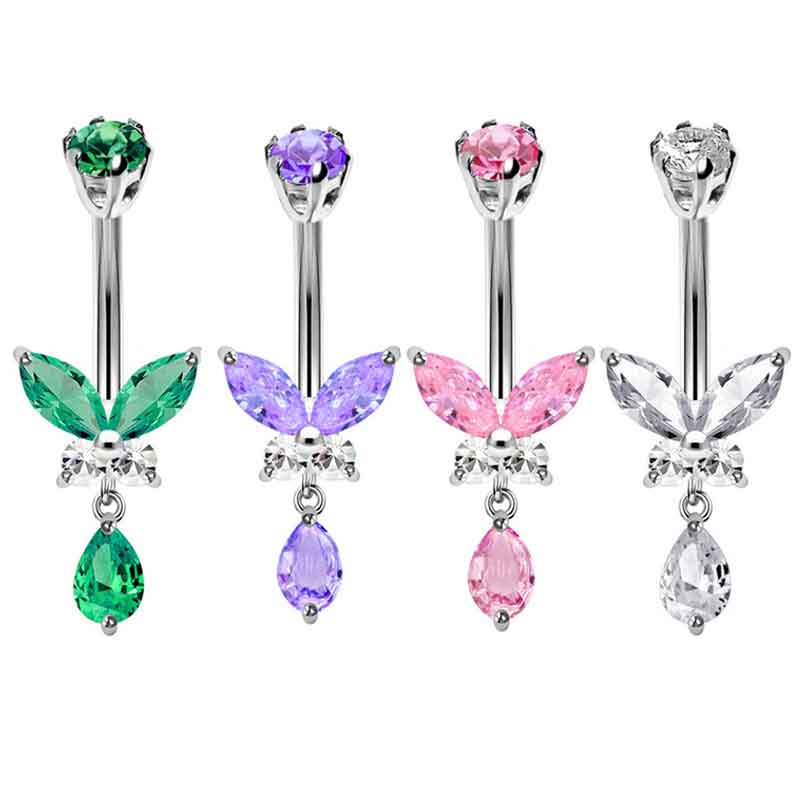 14G Dangle Butterfly Belly Rin - đánh giá và giá Body Jewelry Co
