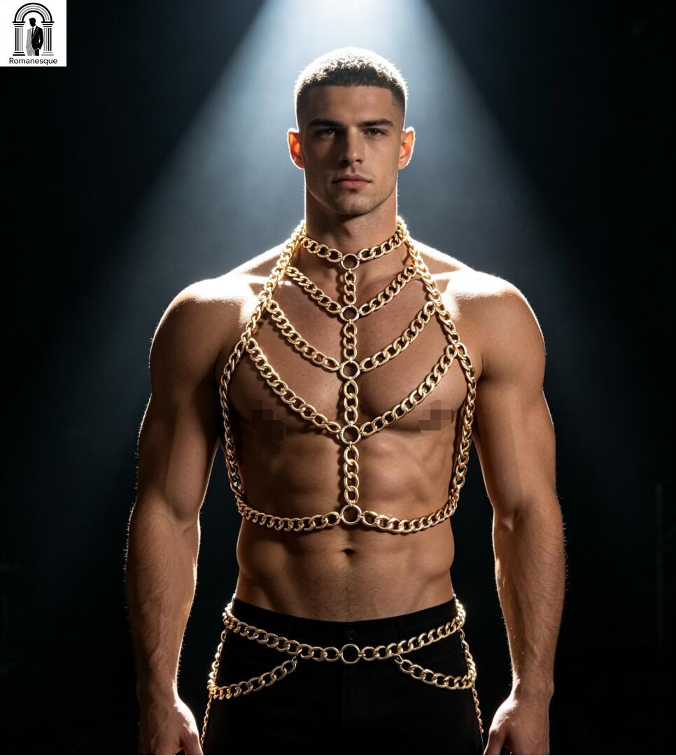 Men's Silver Thick Chain Body  - đánh giá và giá Body Jewelry Vest