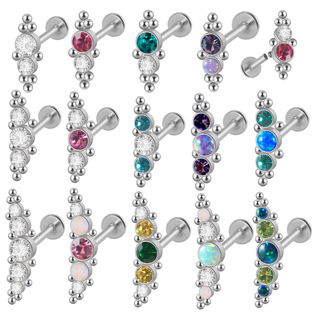 1PC 316L Surgical Steel 16G  C - đánh giá và giá Cluster Stud Ear