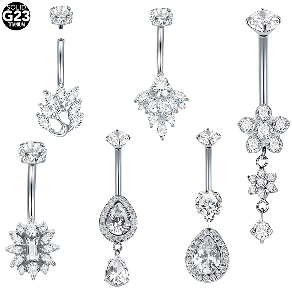 1Pc G23 Titanium Dangle Belly  - đánh giá và giá Belly Bar Titanium