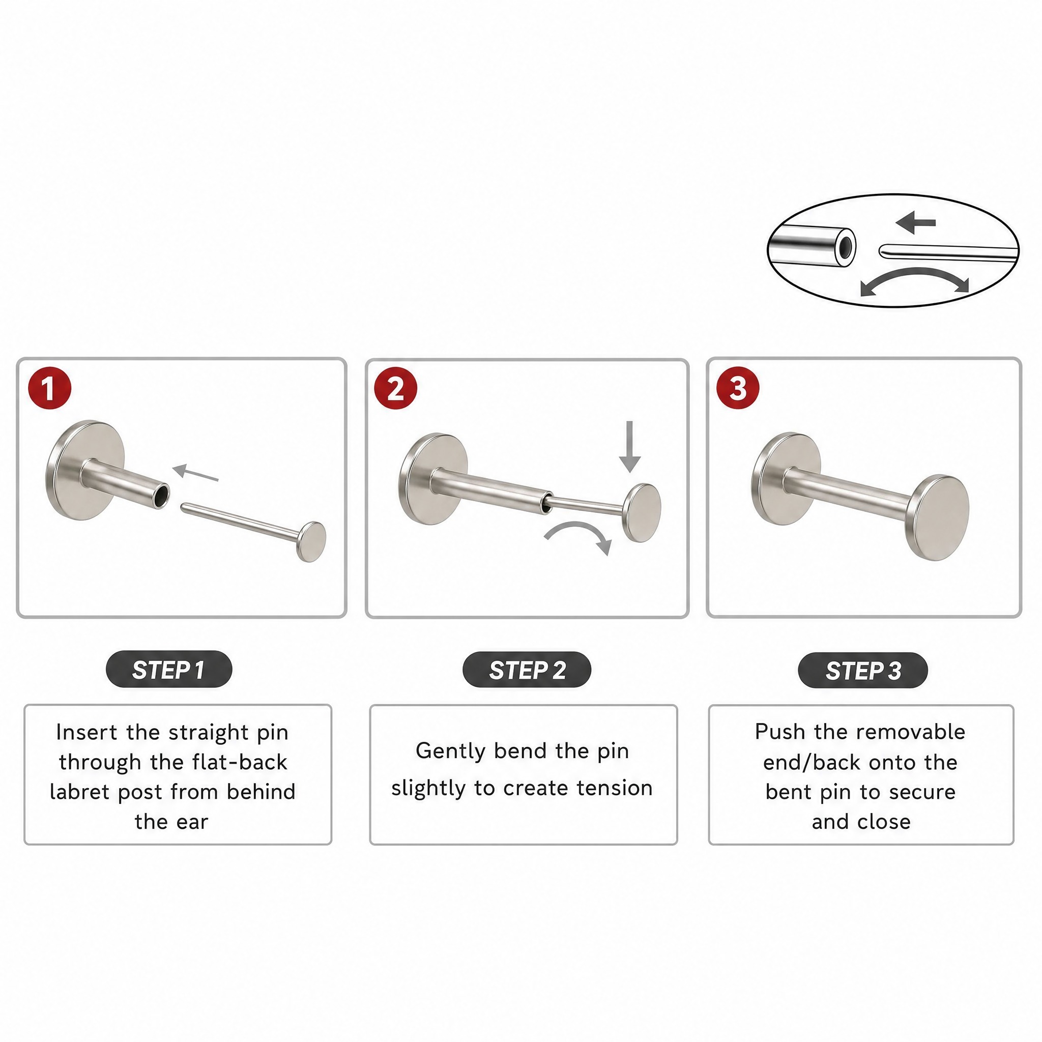 10pcs ASTM F136 Titanium Push  - đánh giá và giá Body Jewelry Threadless