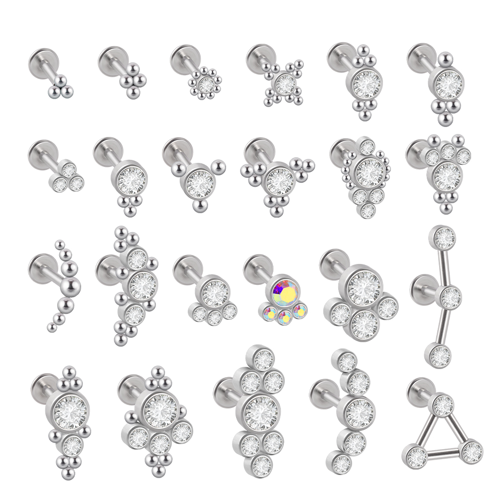 1PC Black Gold Silver Color St - đánh giá và giá Cluster Stud Ear