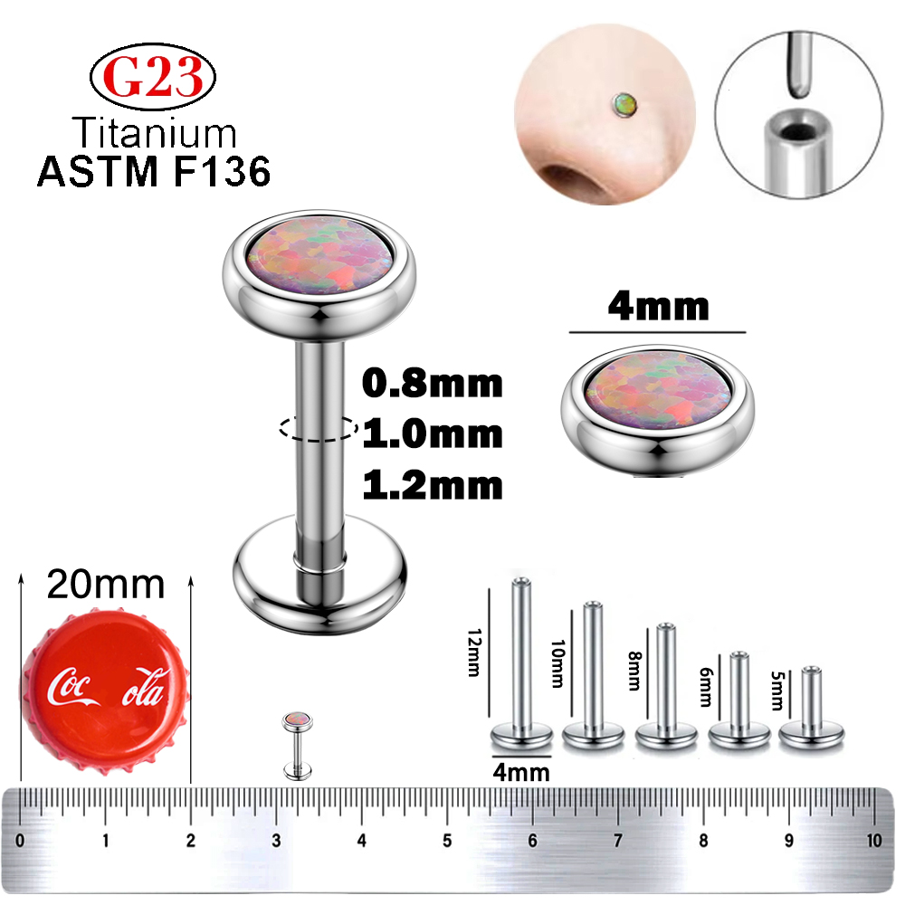 1pcs G23 Titanium Nose Labret  - đánh giá và giá Body Jewelry Threadless