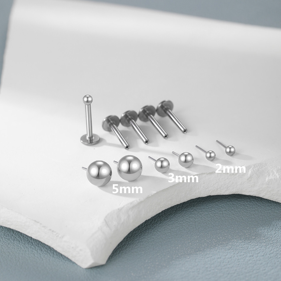 1/10pcs Titanium Push-in Balls - đánh giá và giá Body Jewelry Threadless