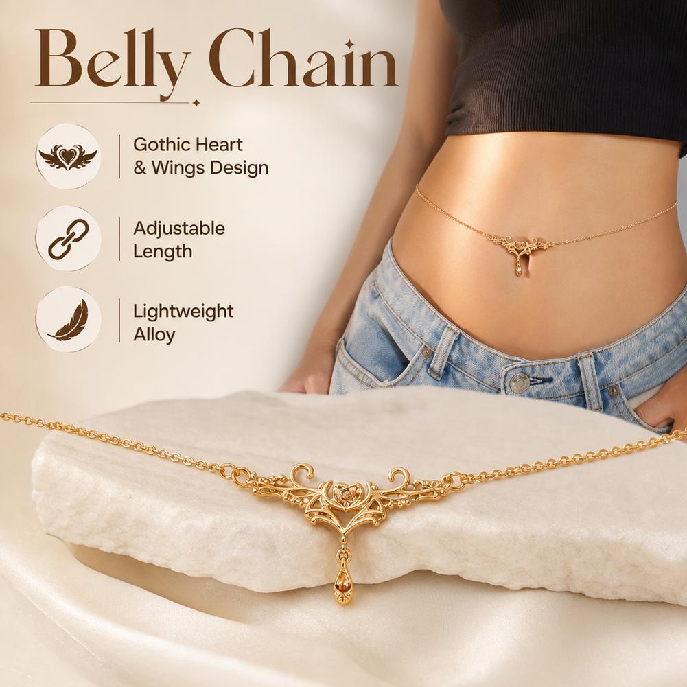 Gothic Heart Flame Waist Chain - đánh giá và giá Body Jewelry Y2K
