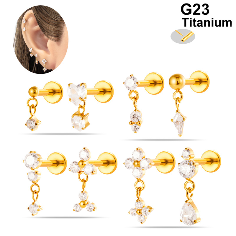 1PC G23 Titanium 16G Labret St - đánh giá và giá Body Jewelry Threadless