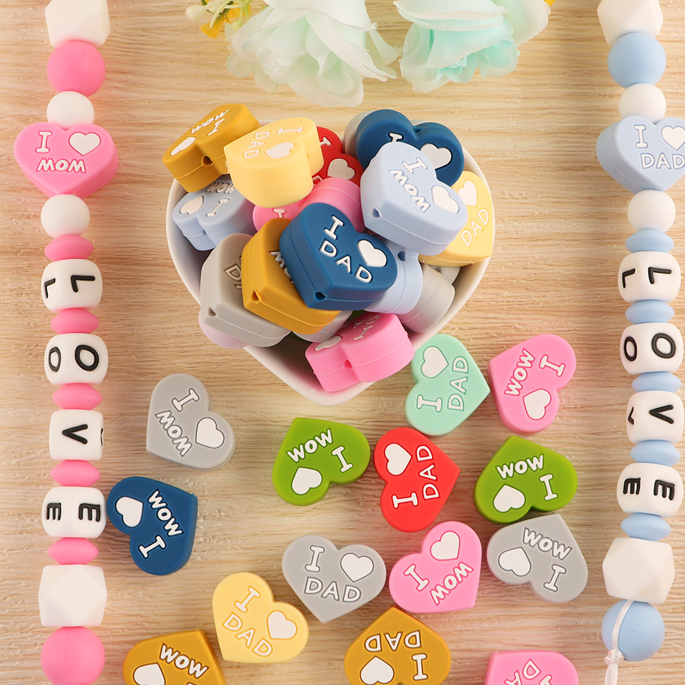 5pcs Heart Shape Love MOM Dad  - đánh giá và giá Body Jewelry Diy