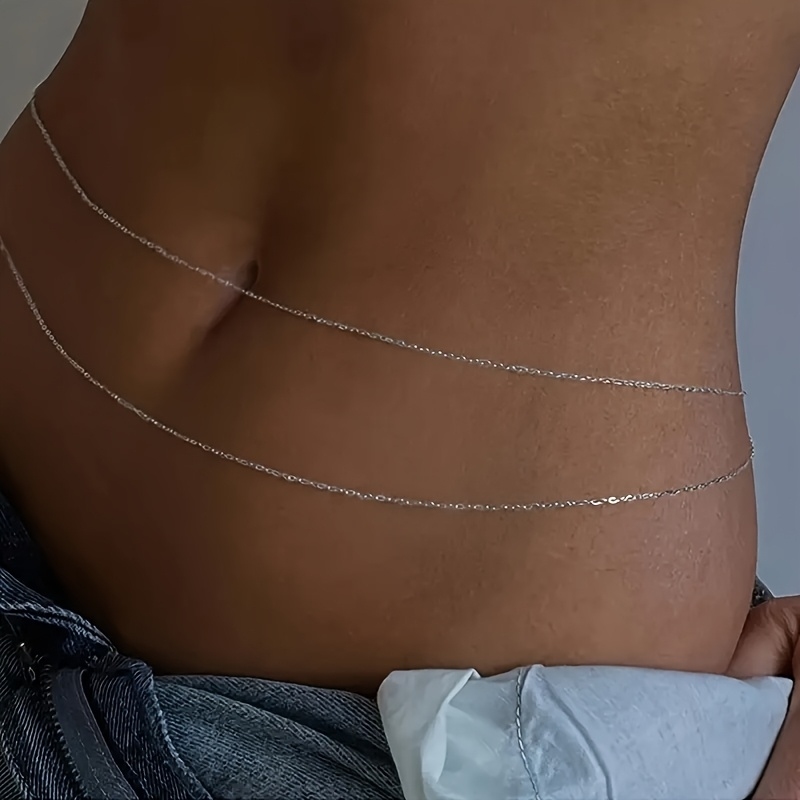 1Double-layer gold metal waist - đánh giá và giá Body Jewelry Bulk