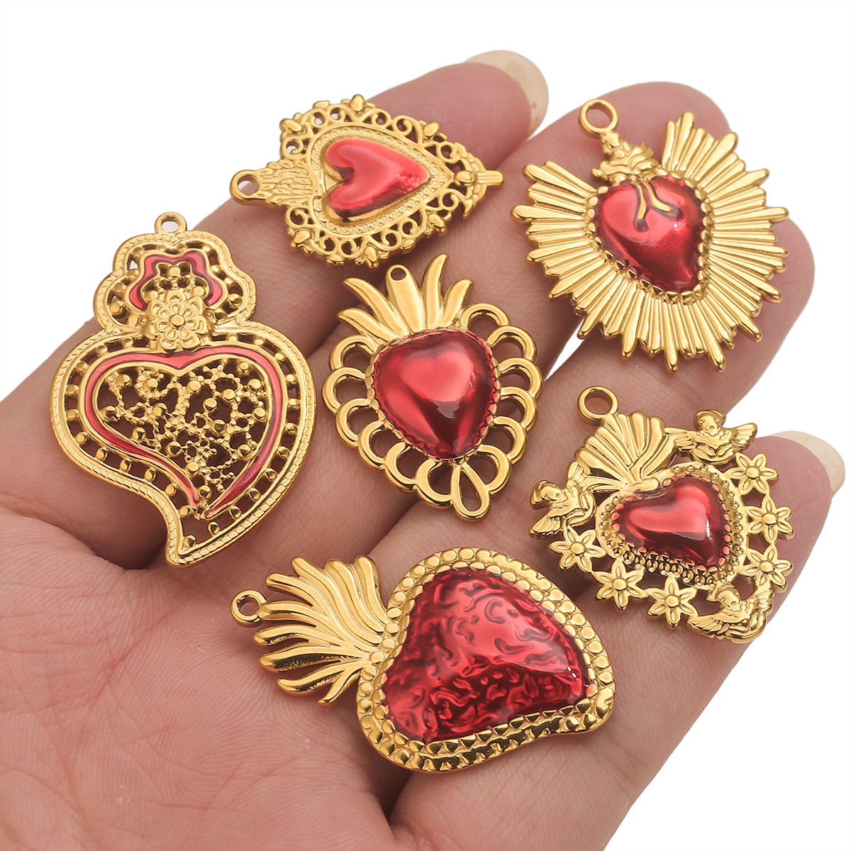 3pcs Stainless Steel Red Ename - đánh giá và giá Body Jewelry Diy