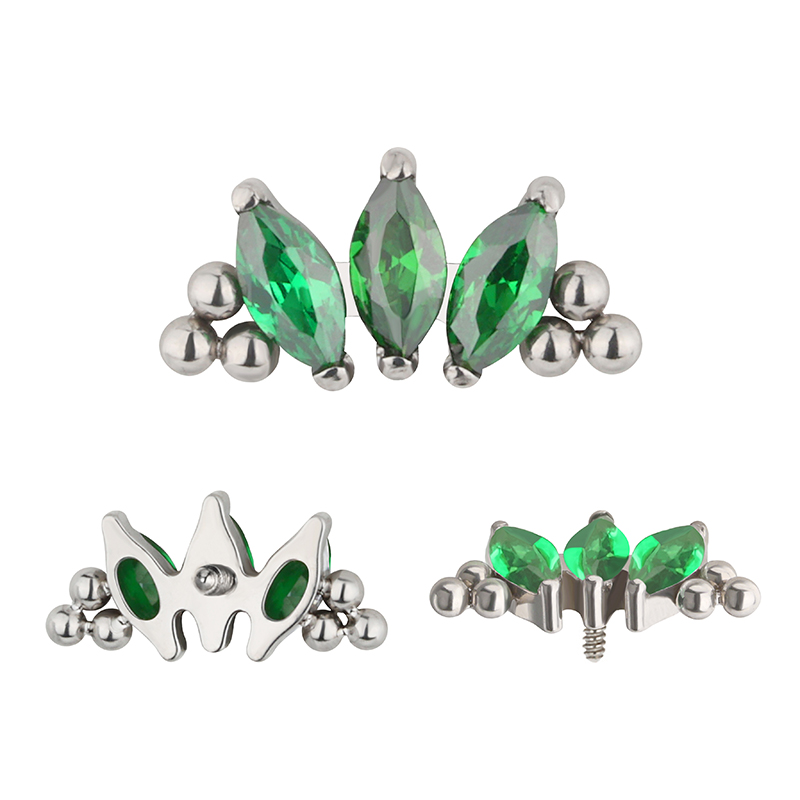 ASTM F136 Titanium PIERC 3 CZ  - đánh giá và giá Cluster Stud Ear