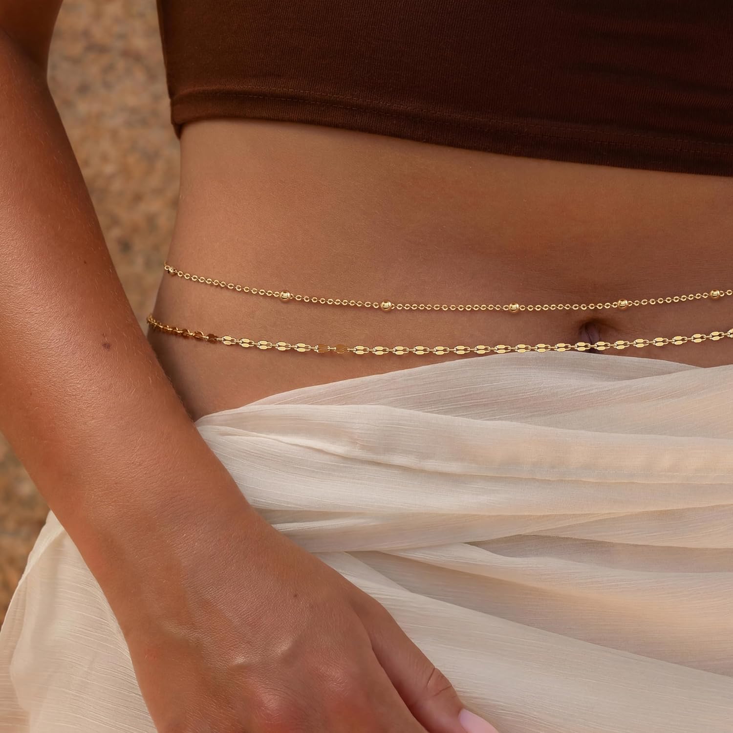 14K Gold Plated Waist Chain Wo - đánh giá và giá Body Jewelry Bulk